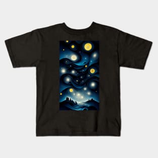 The starry night Modern Art Kids T-Shirt